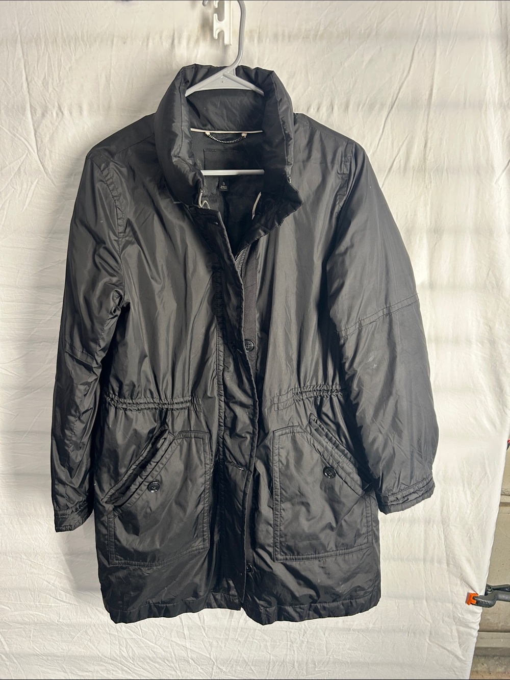 Banana Republic Black Long Puffer Coat